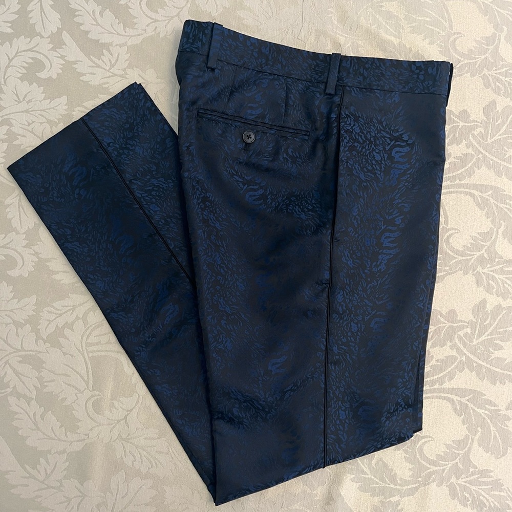 32W / 30L - Blue metallic print TALLIA pants